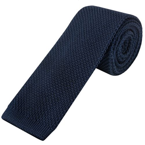mens navy knitted tie