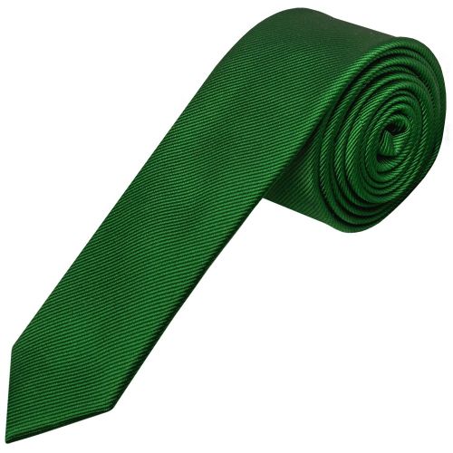 Green Silk Twill Skinny Tie Men's Tie Free Delivery