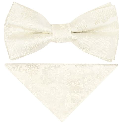 Pre Tied Ivory Satin Boys Bow Tie Age 4-7