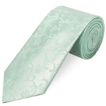 Mint Green Floral Classic Men's Tie