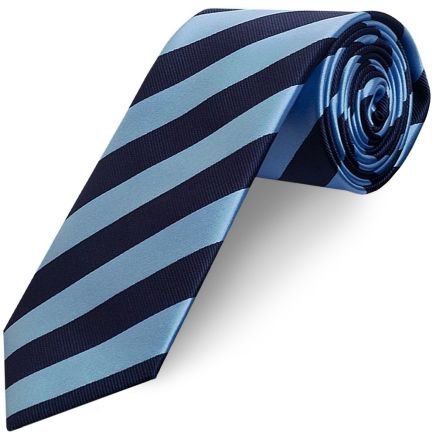 Navy and Light Blue Striped Classic Men's Tie