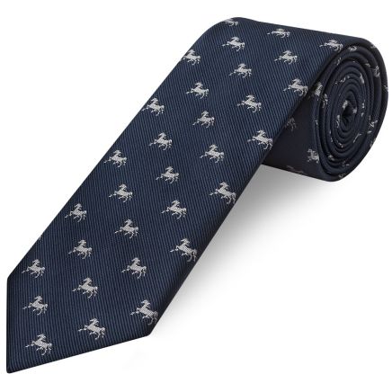 Mens Navy Horse Classic Tie
