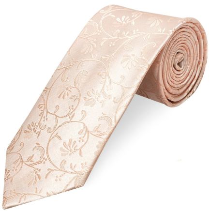 Light Peach Floral Classic Men's Tie