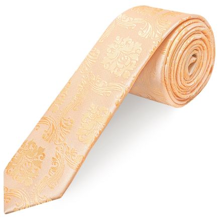 Peach Paisley Skinny Men's Tie