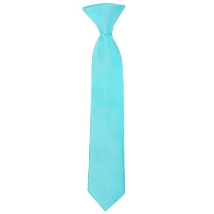 Pre Tied Tiffany Blue Satin Boys Tie Age 4-7