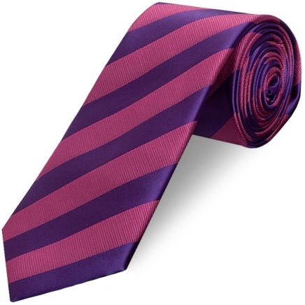 Purple and Pink Striped Classic Men's Tie