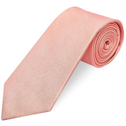 Plain Salmon Peach Silk Classic Men's Tie