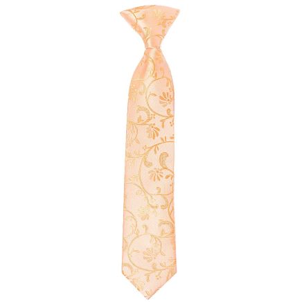 Pre Tied Peach Floral Boys Tie Age 4-7