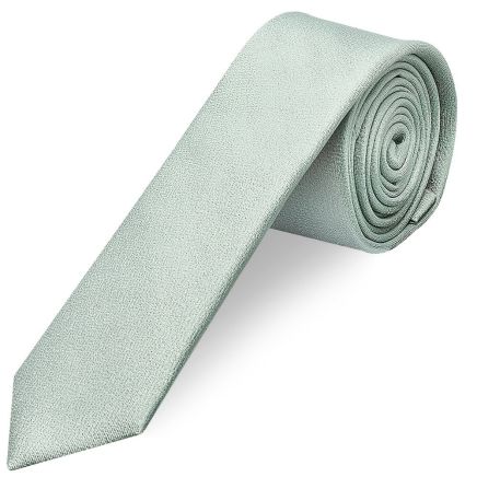 Plain Duck Egg Silk Skinny Men's Tie