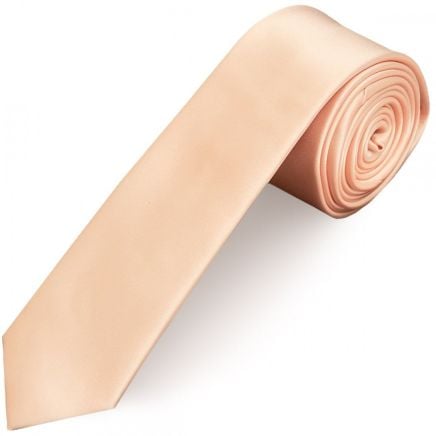 Plain Light Peach Satin Boys Tie