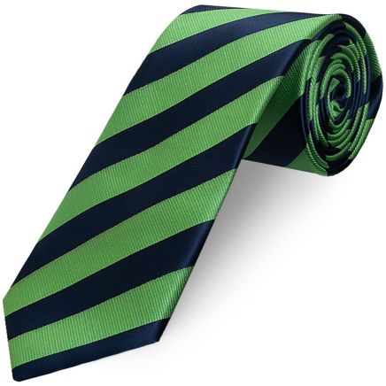 Navy and Lime Striped Classic Men's Tie