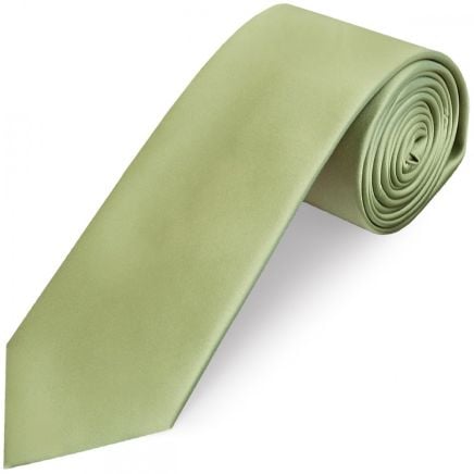 Plain Sage Green Satin Classic Men's Tie