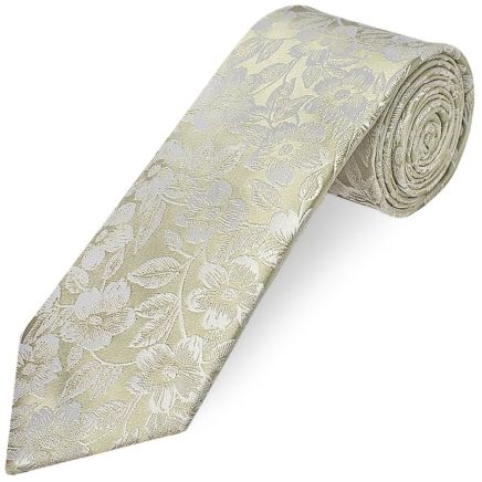 Mens Dusty Sage Floral Silk Classic Tie