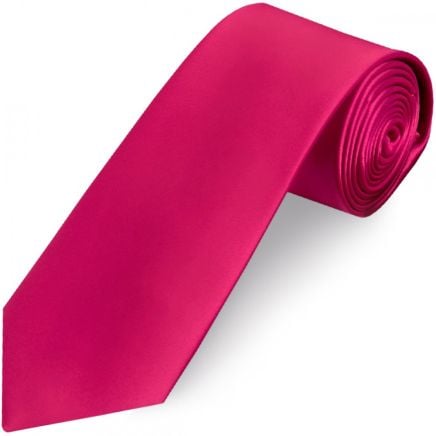 Plain Cerise Pink Satin Classic Men's Tie