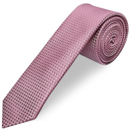 Dusty Pink Textured Skinny Tie
