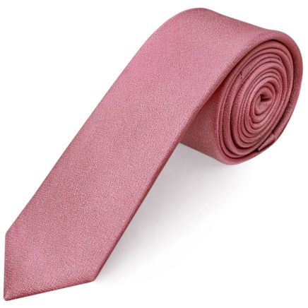 Plain Dusty Pink Silk Skinny Men's Tie