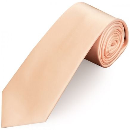 Plain Light Peach Satin Classic Men's Tie