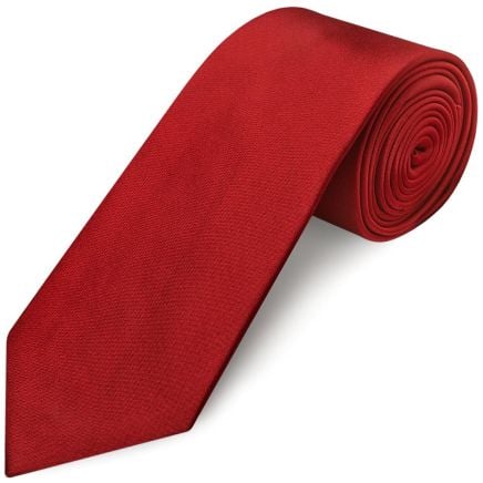 Plain Scarlet Red Satin Classic Men's Tie