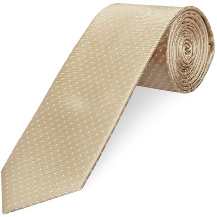 Champagne and White Polka Dot Classic Men's Tie