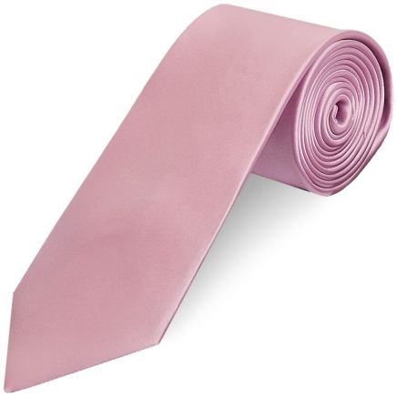 Plain Light Dusty Pink Satin Classic Men's Tie