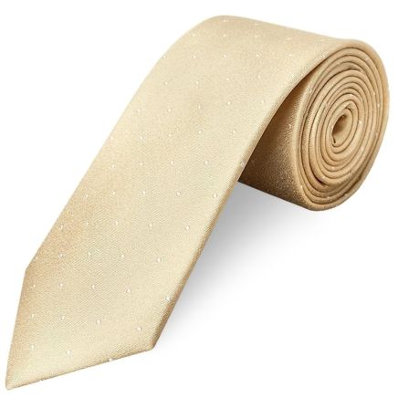 Champagne with White Spot Silk Classic Tie