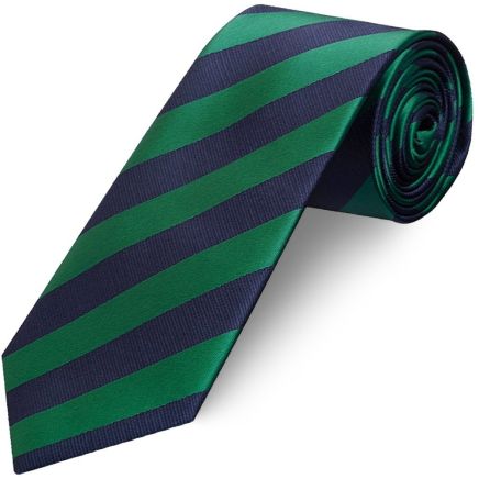 Navy and Green Striped Classic Men's Tie
