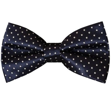 Pre Tied Navy Polka Dot Boys Bow Tie Age 18 Months -3 Years