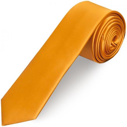 Plain Rust Satin Skinny Men's Tie