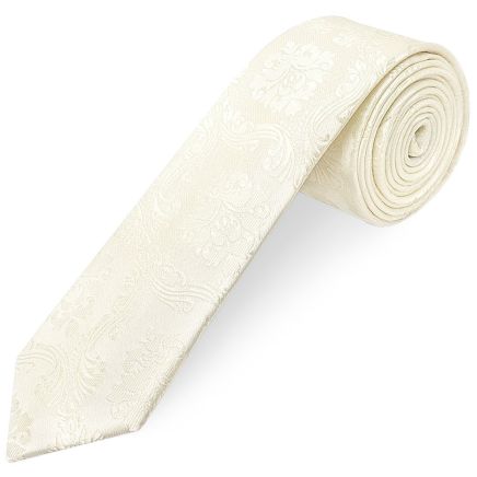 Ivory Paisley Skinny Men's Tie