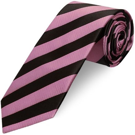 Black and Pink Striped Classic Men's Tie