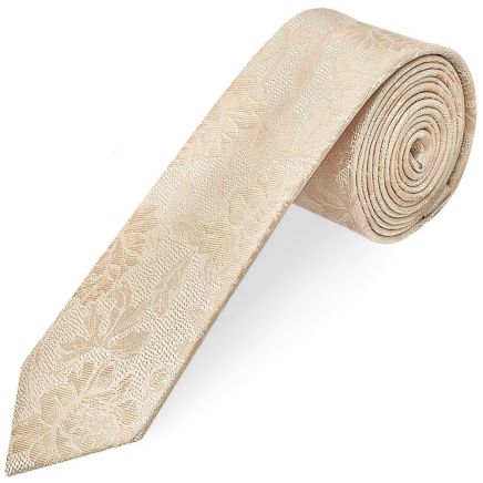 Gold Flower Skinny Men's Tie