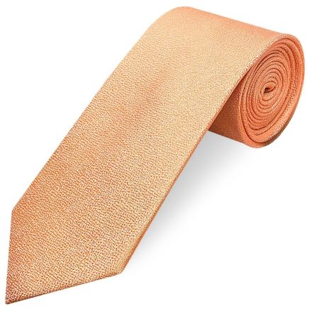 Plain Peach Textured Silk Classic Men's Tie