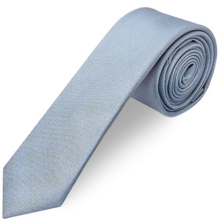 Plain Dusty Blue Silk Skinny Boys Tie