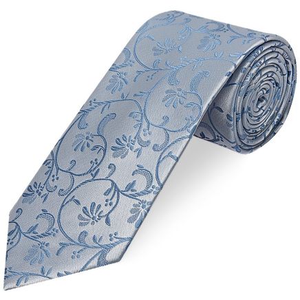 Dusty Blue Floral Classic Men's Tie
