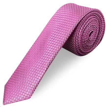 Hot Pink Textured Skinny Tie
