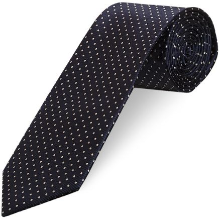 Navy Blue and White Polka Dot Classic Men's Tie