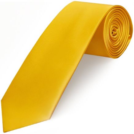 Plain Yellow Satin Classic Men's Tie