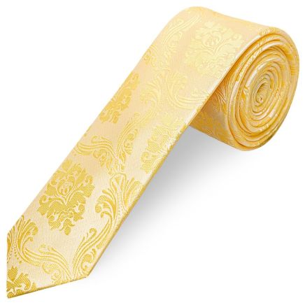 Gold Paisley Skinny Men's Tie