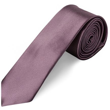 Plain Mauve Satin Skinny Men's Tie