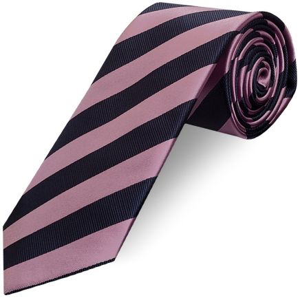 Navy and Lilac Striped Classic Men's Tie