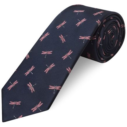 Mens Navy Dragon Classic Tie