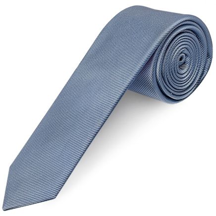 Dusty Blue Silk Twill Skinny Mens Tie