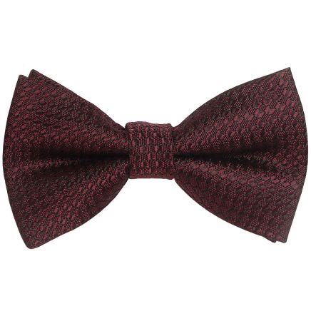 Pre Tied Burgundy Textured Boys Bow Tie Age 4-7