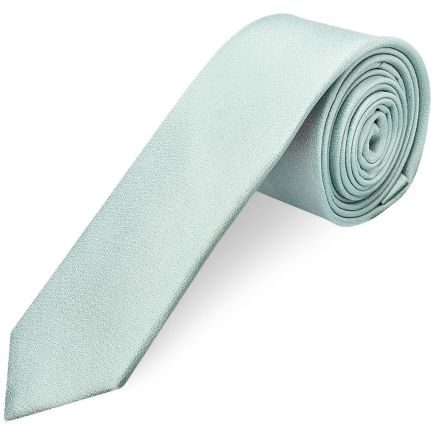 Plain Seafoam Blue Silk Skinny Men's Tie