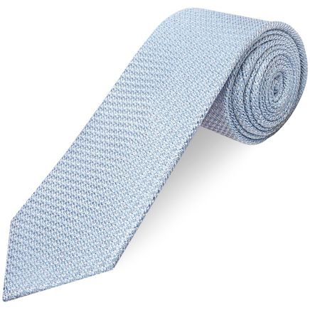 Plain Blue Grenadine Silk Classic Men's Tie