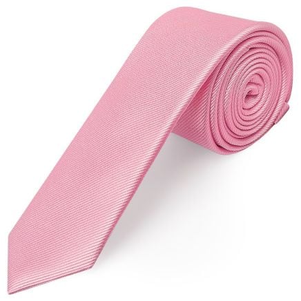 Blush Pink Silk Twill Skinny Mens Tie