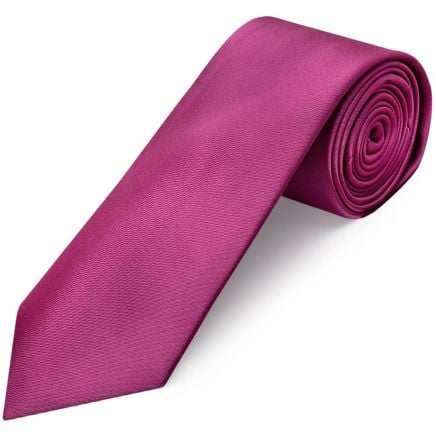 Plain Fuchsia Pink Satin Classic Men's Tie