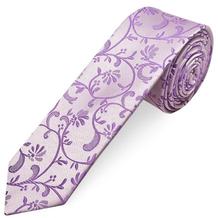 Cadbury Purple Floral Skinny Men's Tie