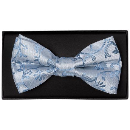 Dusty Blue Floral Handmade Mens Bow Tie