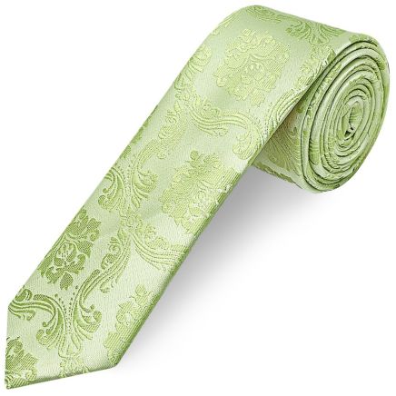 Sage Green Paisley Skinny Boys Tie